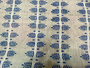 Linen Fabric Indian Linen Fabric Indigo With White Line colour Block Printing Fabric Designer Floral Printing on Fabric, home decor Fabric - Rohiyaan
